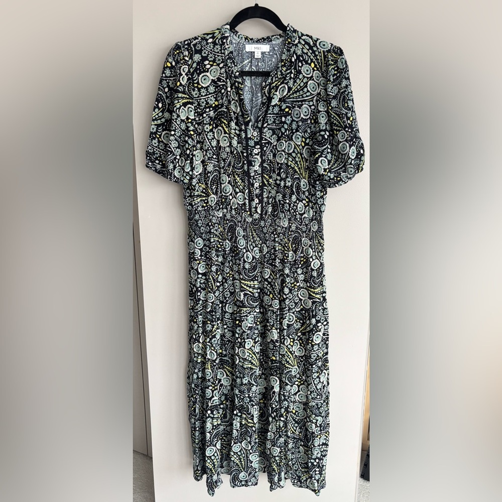 M&S Midi/Maxi Pattern Dress, Size 8